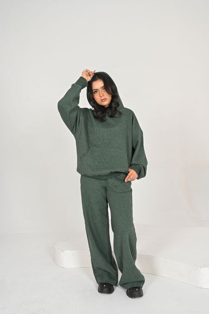 OVER SIZED DARK GREEN TRACKSUIT SET