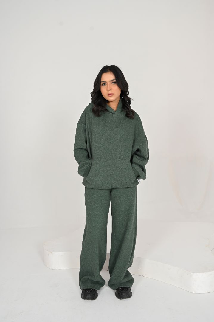 OVER SIZED DARK GREEN TRACKSUIT SET