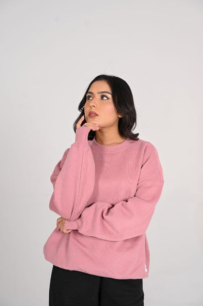 OVERSIZED PASTEL PINK SWEAT SHIRT