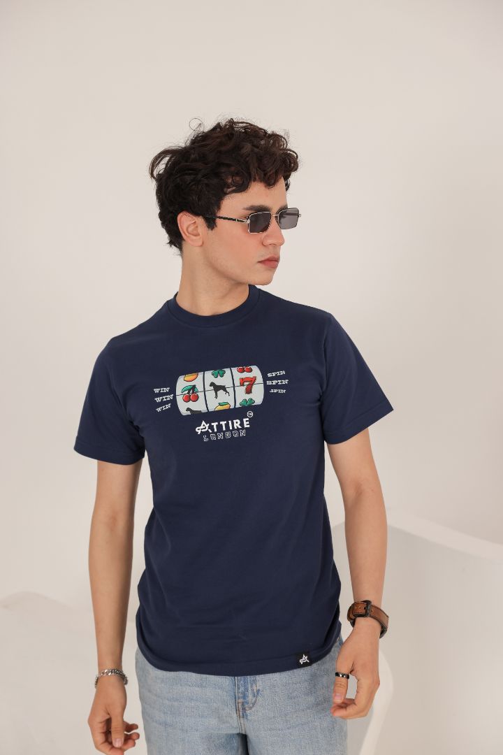 NAVY SLOT TEE