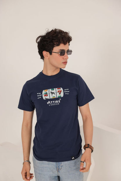 NAVY SLOT TEE