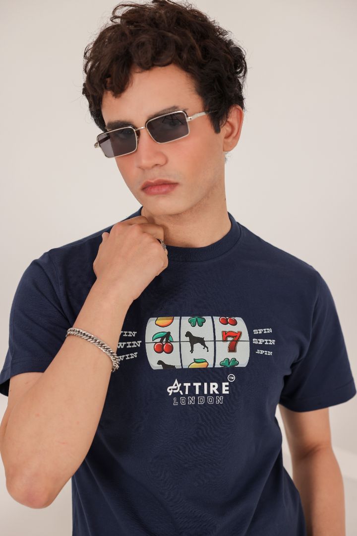 NAVY SLOT TEE