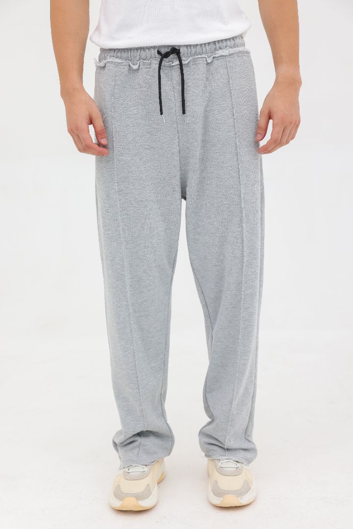 Raw Edge Trouser – Heather Grey