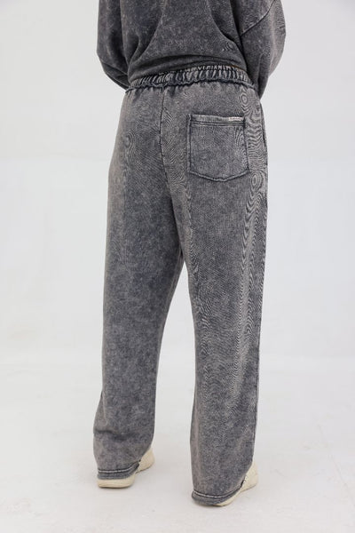 Acid Wash Raw Edge Trouser – Charcoal Grey
