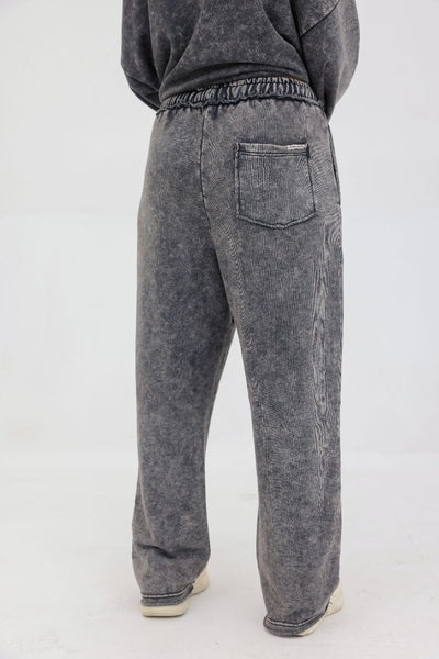Acid Wash Raw Edge Trouser – Charcoal Grey