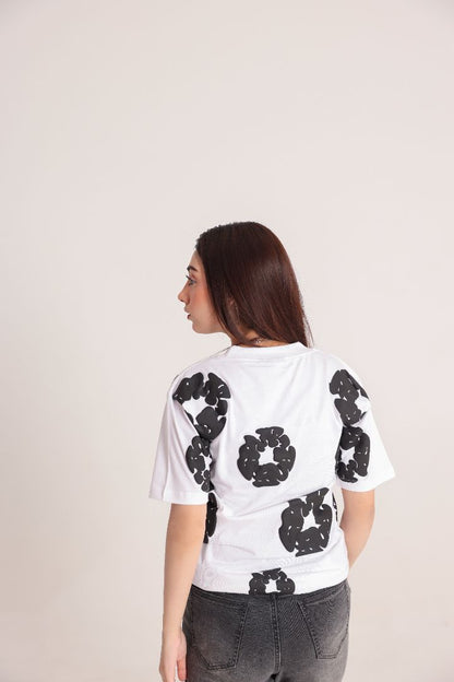 Black & White Abstract Print T-Shirt