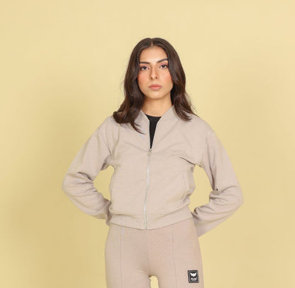 DOVE GREY ZIP-UP SWEAT JACKET