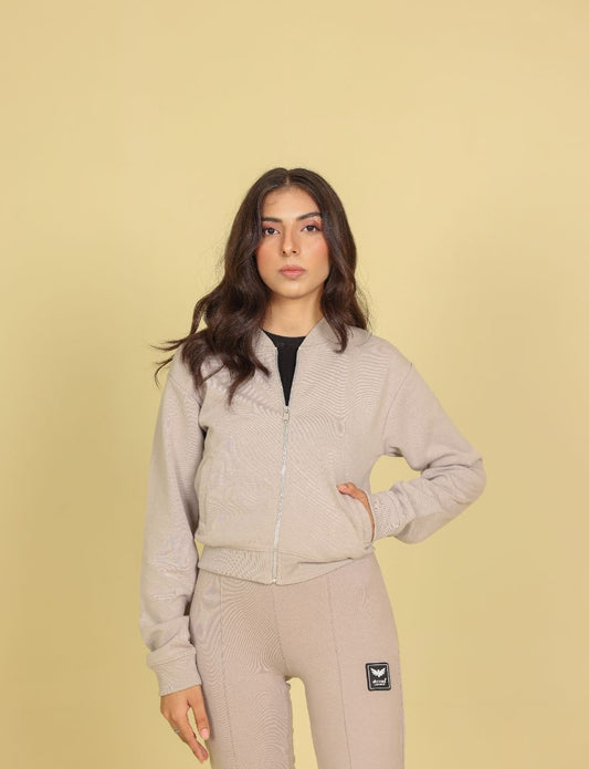 DOVE GREY ZIP-UP SWEAT JACKET