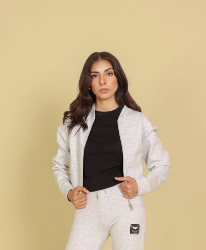 ASH GREY ZIP-UP SWEAT JACKET