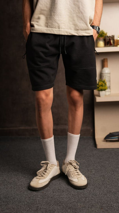 BLACK ACTIVE FLEX SPORTS SHORT