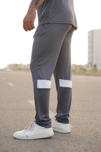 Stone Grey White Men's Tracksuit