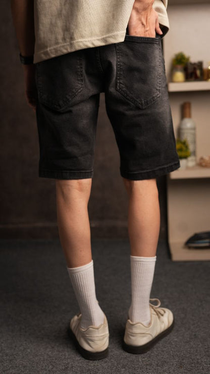 CHARCOAL DENIM SHORTS