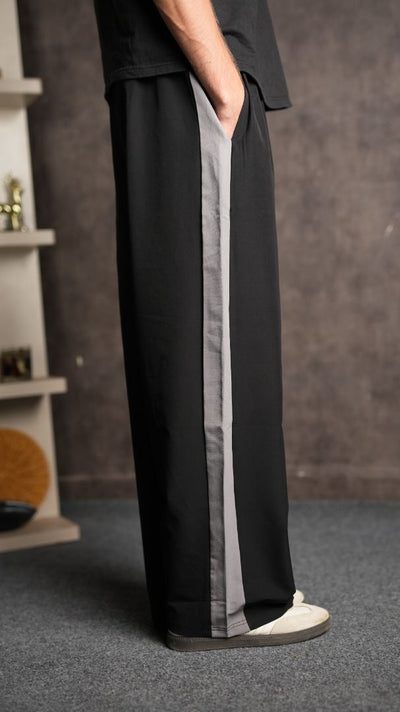 BLACK PANEL TROUSER