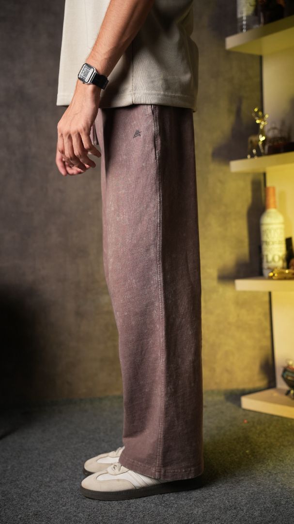 BROWN ACID WASH TROUSER (UNISEX)