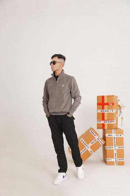 STEEL GREY HALF ZIPPER