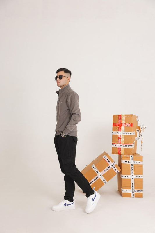 STEEL GREY HALF ZIPPER