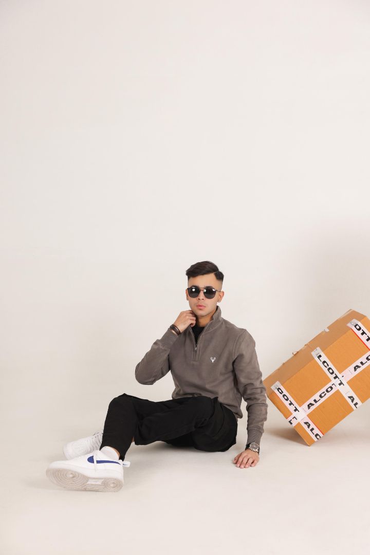 STEEL GREY HALF ZIPPER