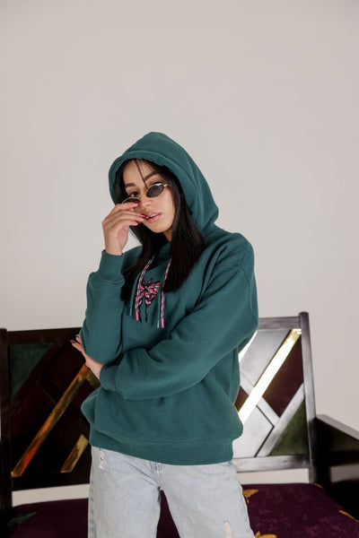 TURQUOISE BUTTER FLY HOOD