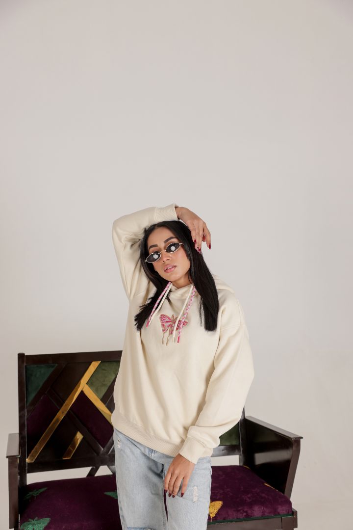 NUDE BUTTER FLY HOOD