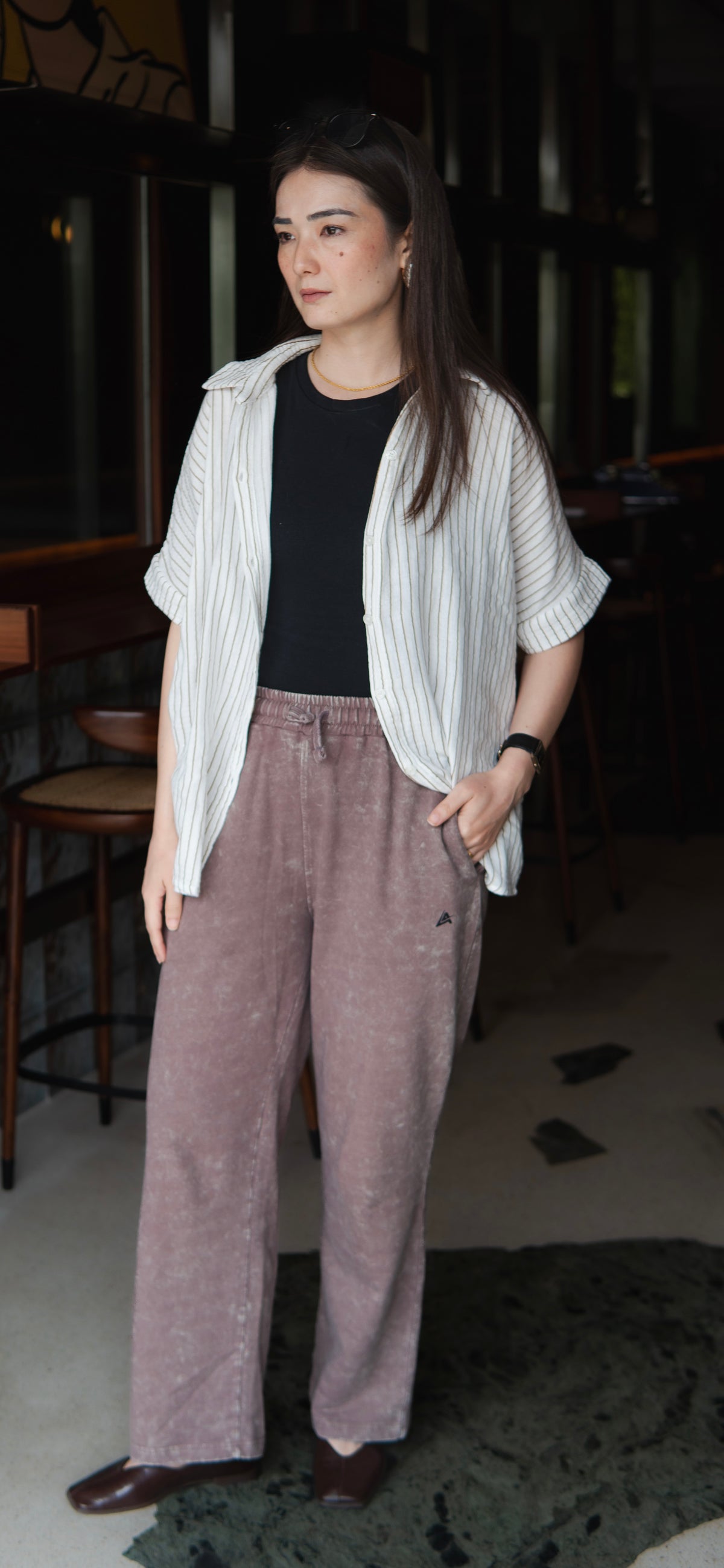 BROWN ACID WASH TROUSER (UNISEX)