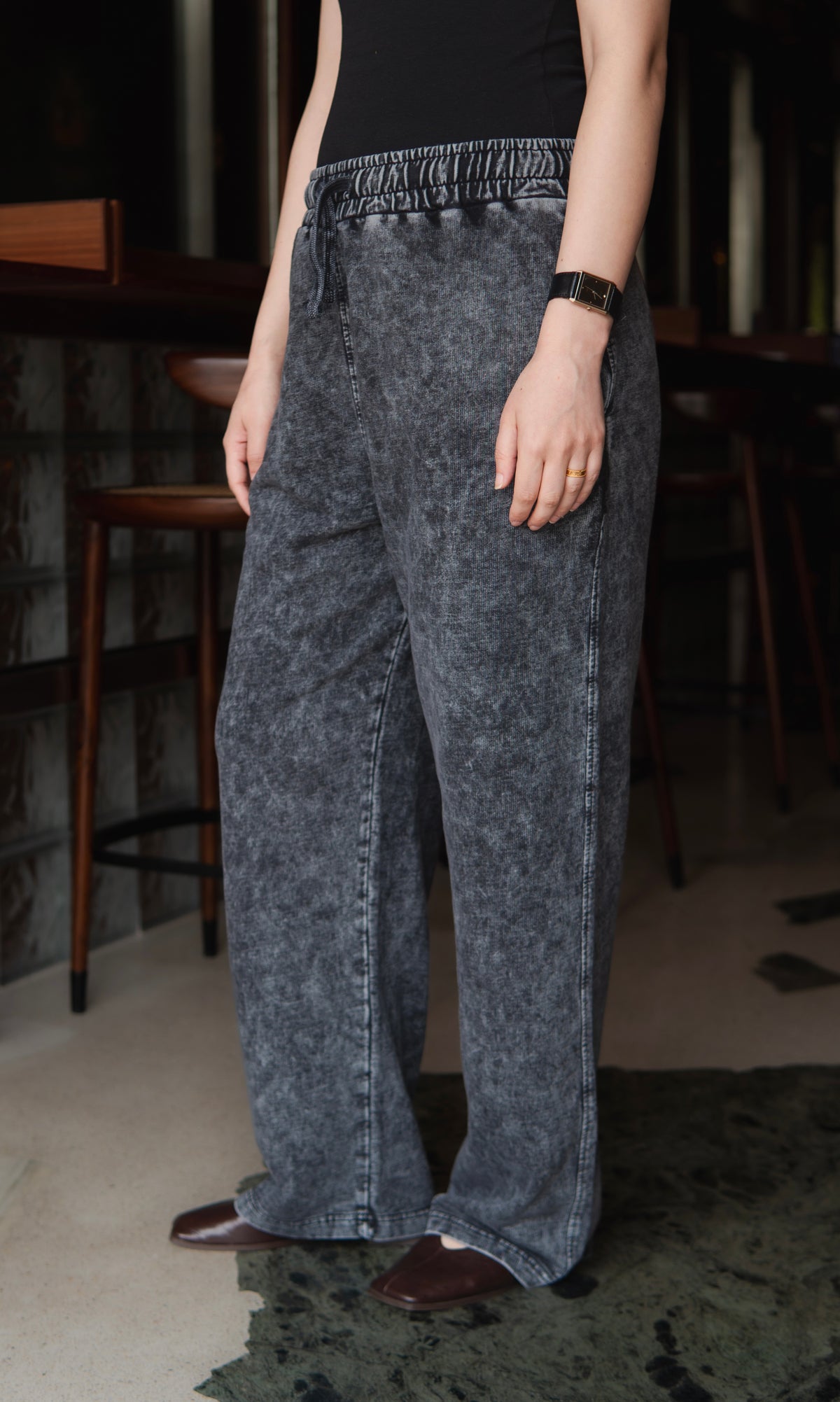 GREY ACID WASH TROUSER (UNISEX)