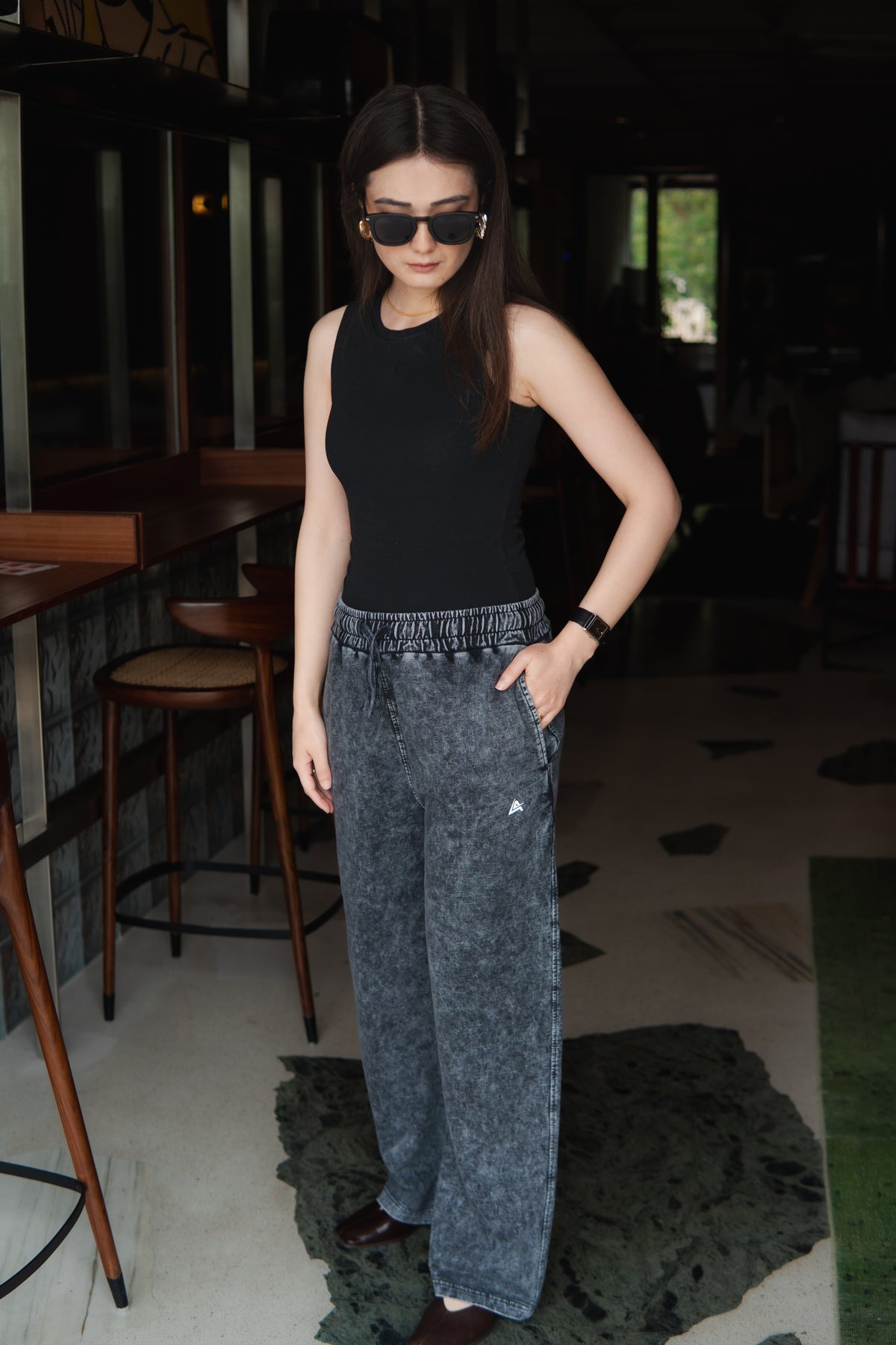 GREY ACID WASH TROUSER (UNISEX)