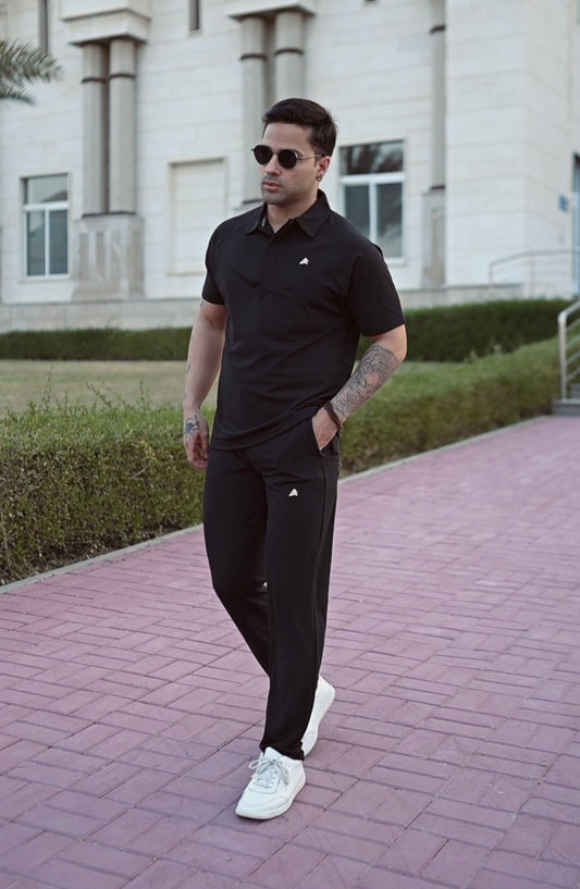 Men's Apex Core Black Performance Polo Tracksuit