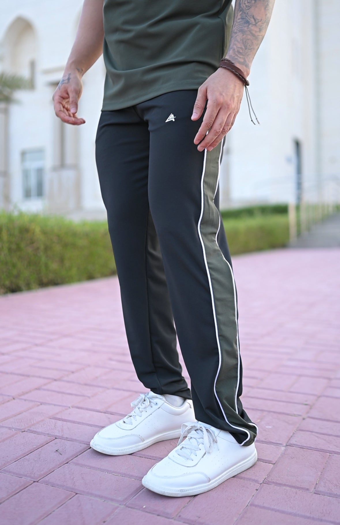 Olive Green & Black Men's Polo Tracksuit