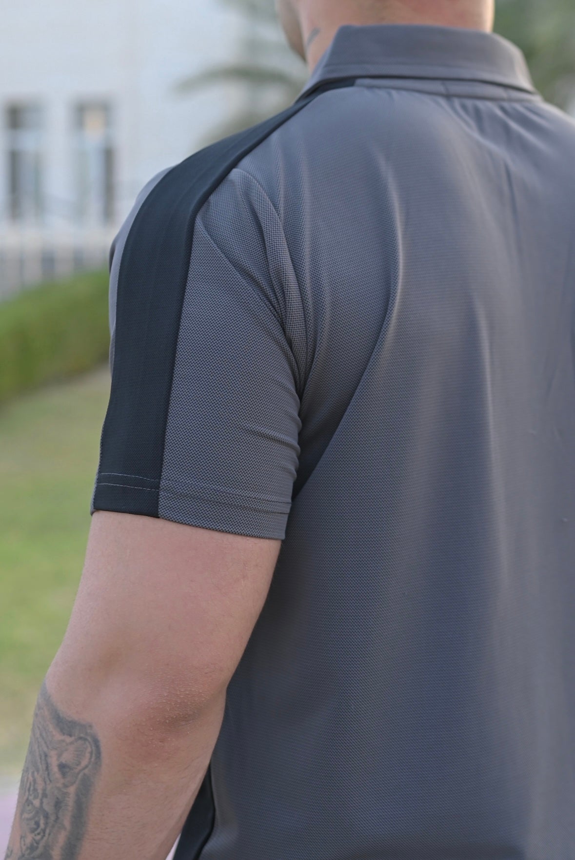 Charcoal Grey Men's Athleisure Polo Tracksuit