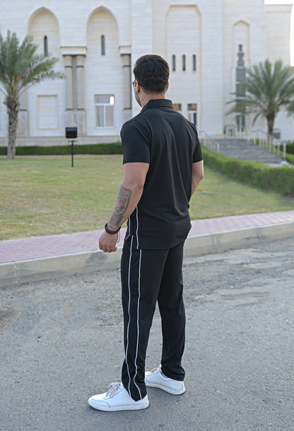 Black Men's Polo Tracksuit