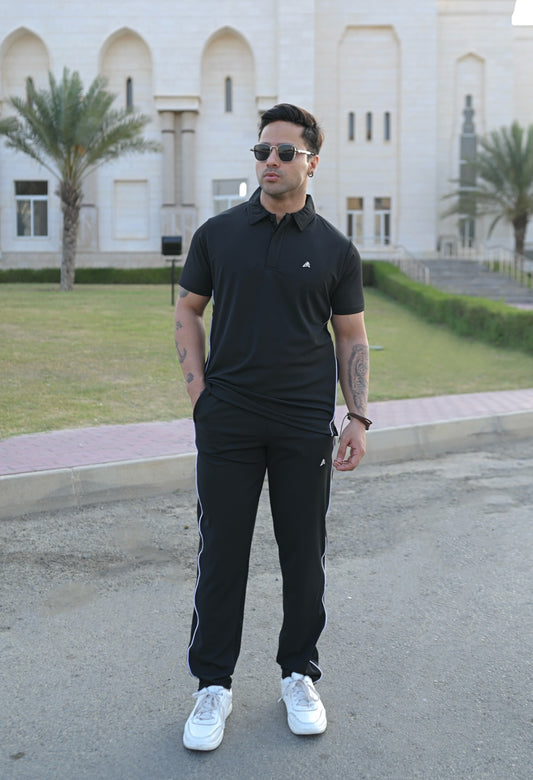 Black Men's Polo Tracksuit