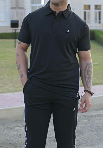 Black Men's Polo Tracksuit