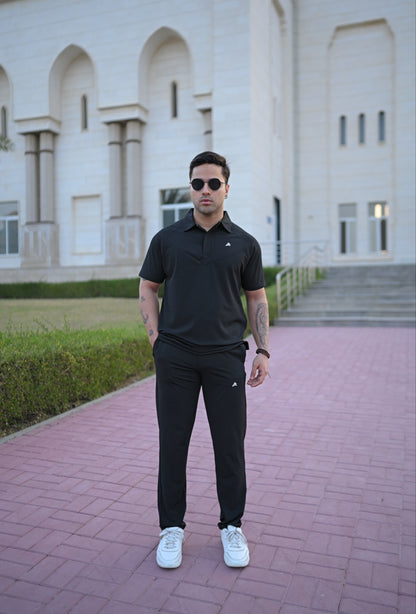 Men's Apex Core Black Performance Polo Tracksuit