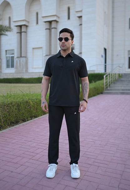 Men's Apex Core Black Performance Polo Tracksuit