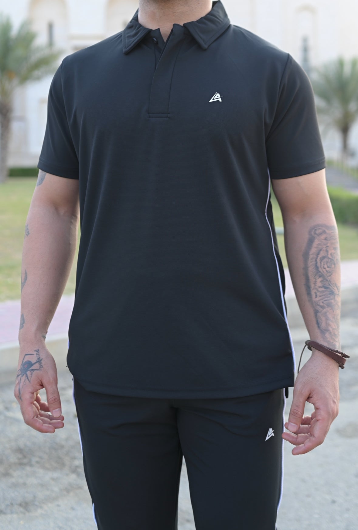 Black Men's Polo Tracksuit