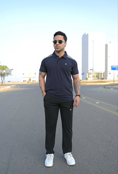 Navy & Black Men's Polo Tracksuit