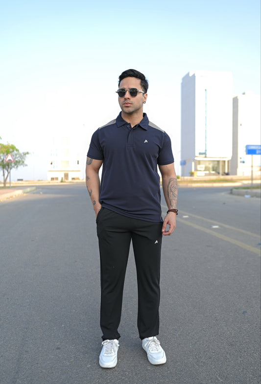 Navy & Black Men's Polo Tracksuit