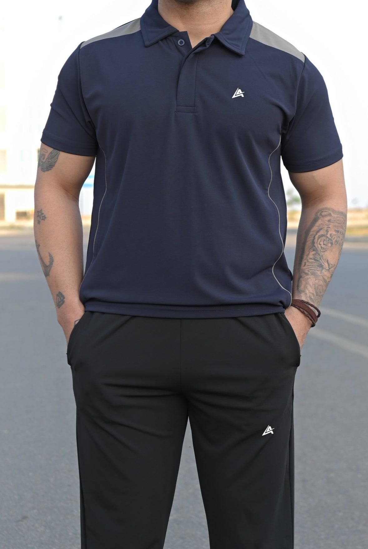 Navy & Black Men's Polo Tracksuit