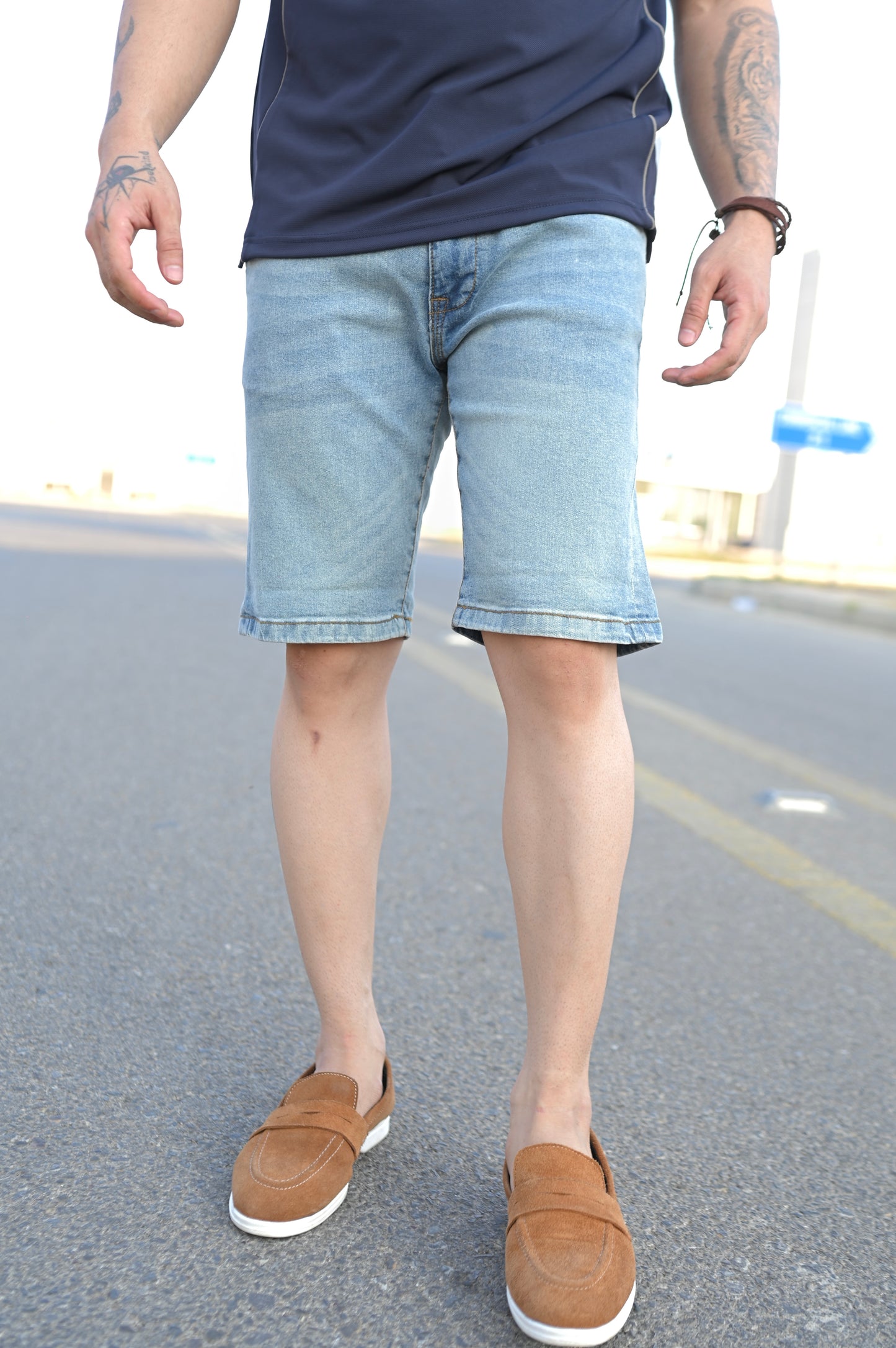 LT BLUE DENIM SHORTS