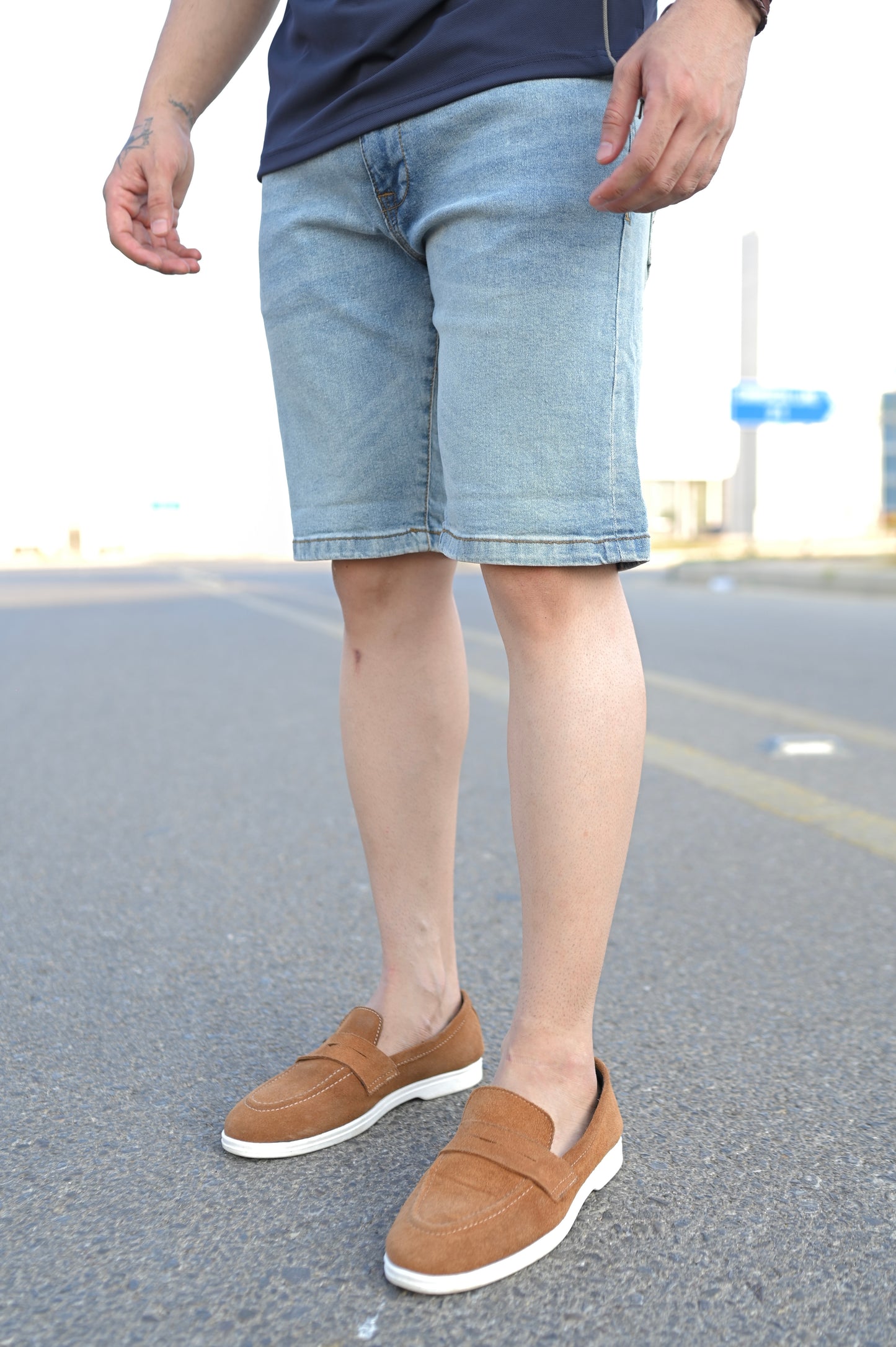 LT BLUE DENIM SHORTS