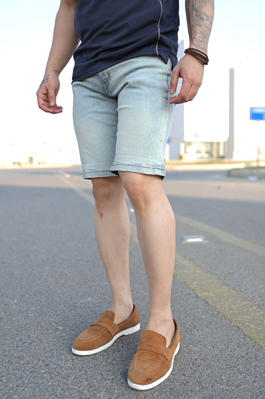 SKY BLUE BLUE DENIM SHORTS