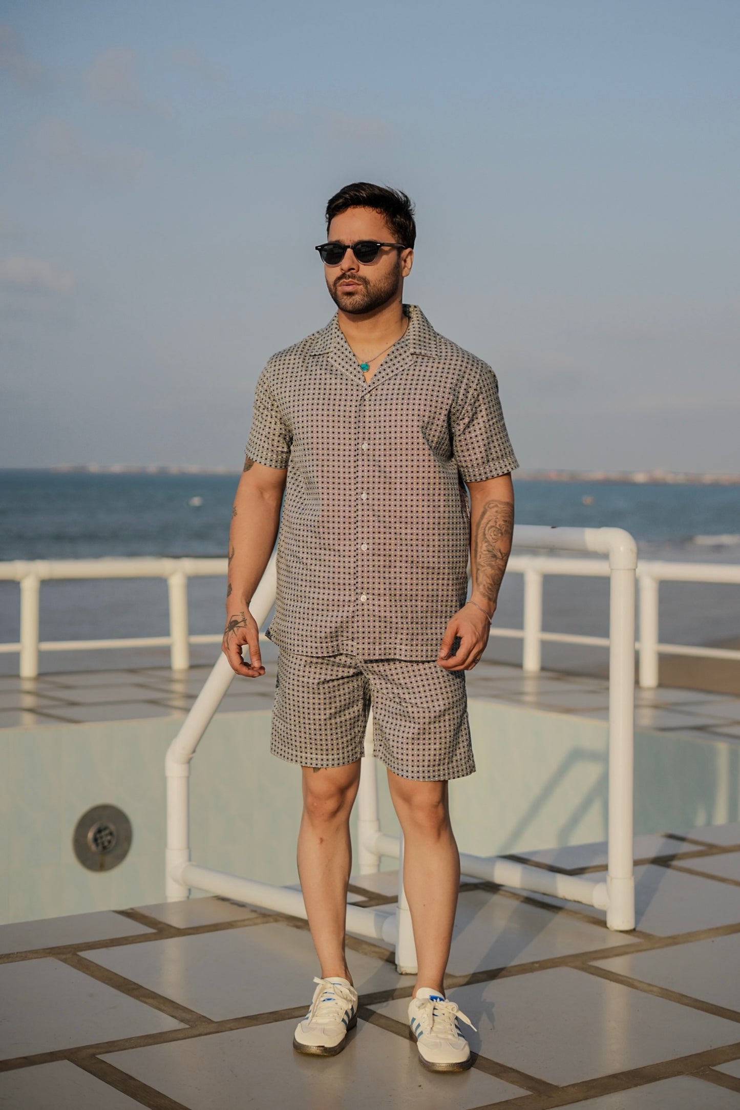 DOT PRINT SHORT SET