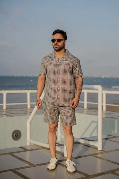 DOT PRINT SHORT SET