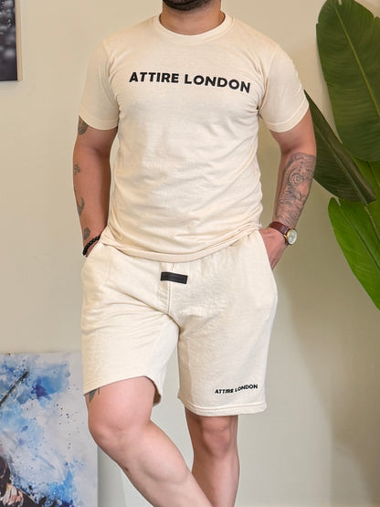 ATTIRE SIGNATURE BEIGE SHORT SET