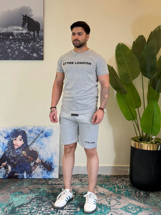 ATTIRE SIGNATURE GREY SHORT SET