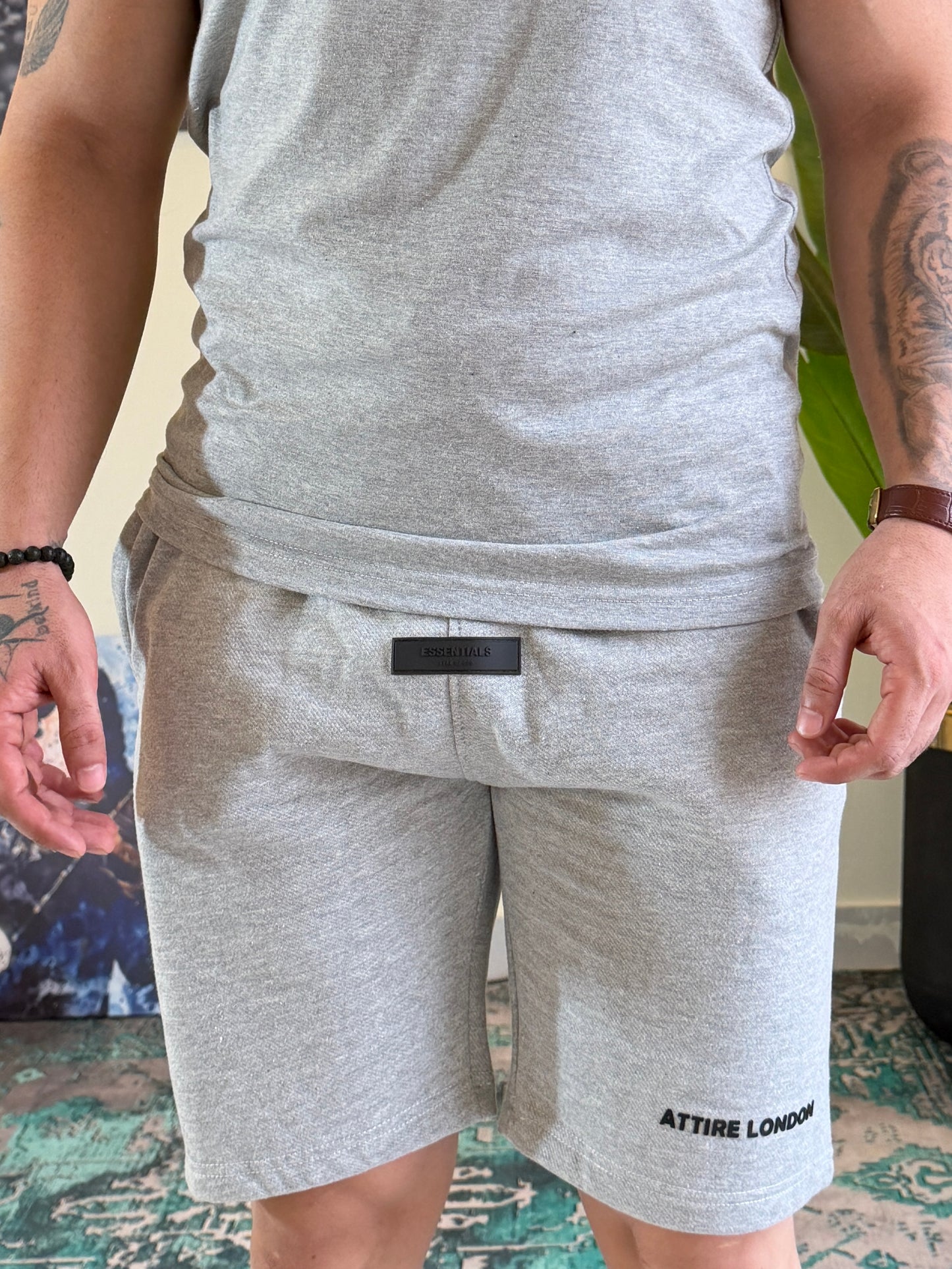 ATTIRE SIGNATURE GREY SHORT SET