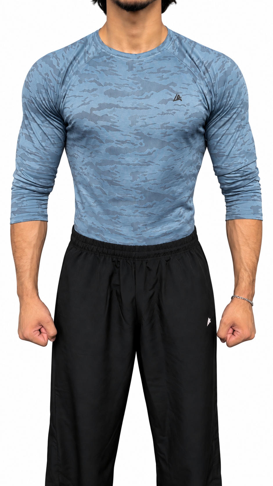 MEN'S STEEL BLUE COMPRESSION TEE