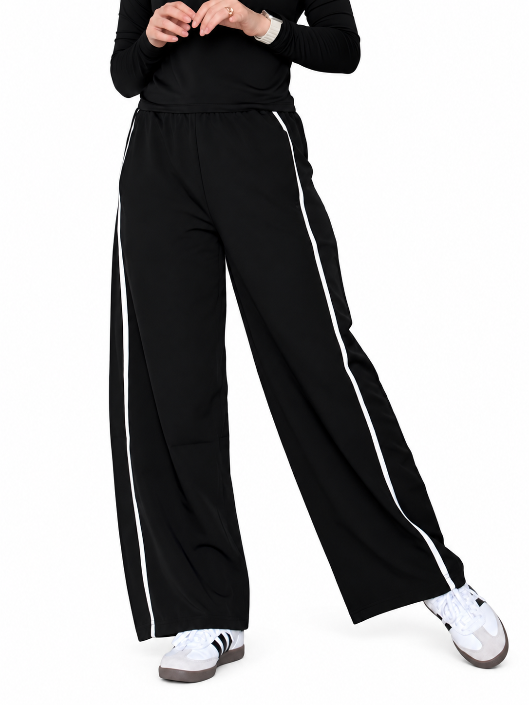 WOMEN BASIC BLACK ESSENTIAL LUXE TROUSER