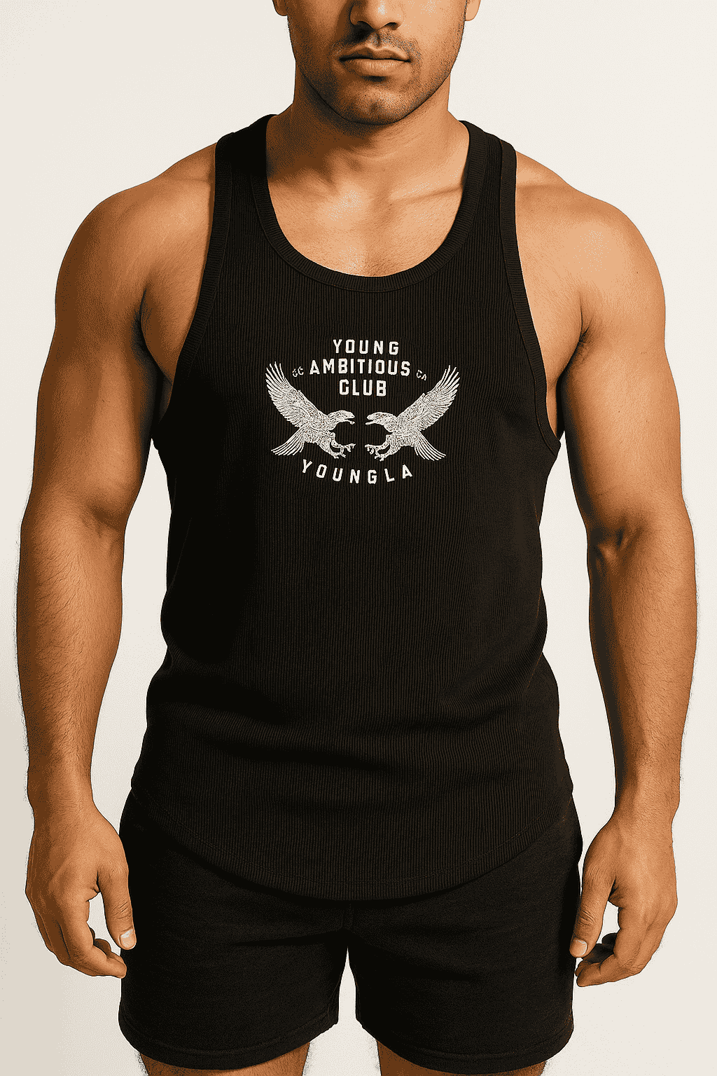 Men's Ribbed Vest - Black