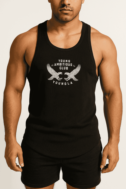 Men's Ribbed Vest - Black